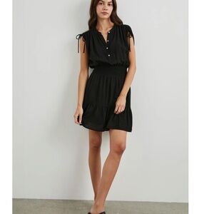Rails Samina Mini Linen Blend Dress Black Size XS